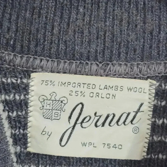 Vintage Jernat Gray Patterned Wool Blend Mock Sweater Women's Size M  4CT - Picture 4 of 7